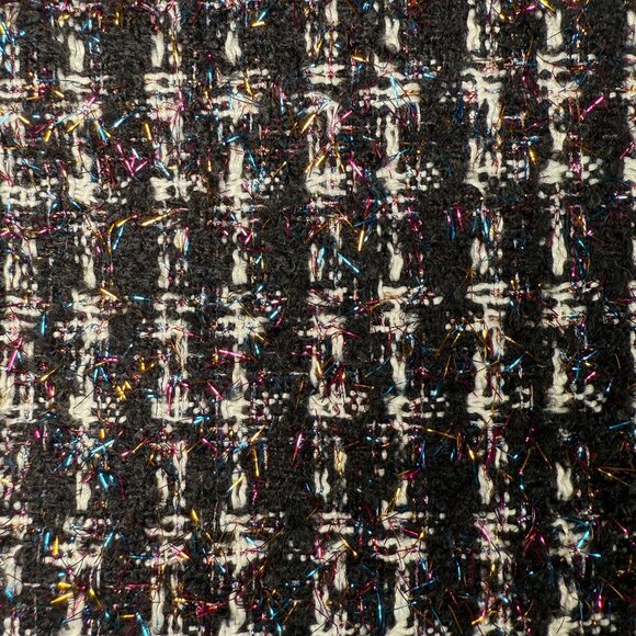 Bagatelle Collection Tweed A-Line Skirt Large Metallic Tinsel-Rainbow-Lined - Picture 3 of 4